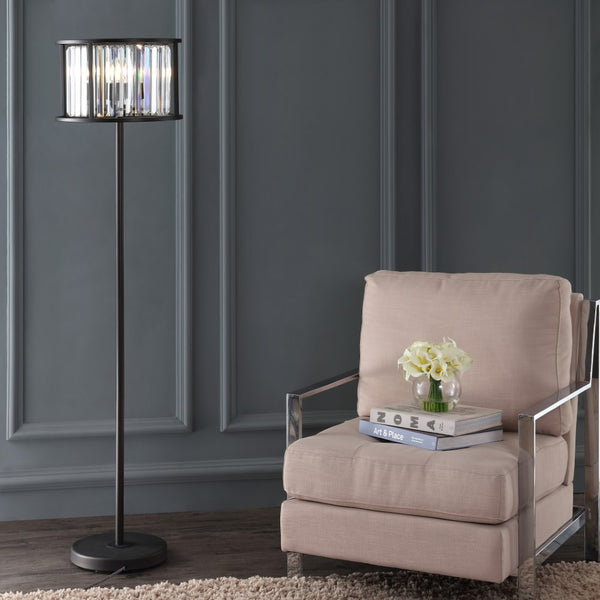 Safavieh 63" Metal/Crystal LED Floor Lamp