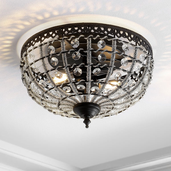 Edvivi 12.25" Low-Ceiling Metal/Acrylic LED Flush Mount