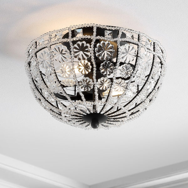 Allegri 12" Crystal Flower Metal/Acrylic LED Semi-Flush Mount