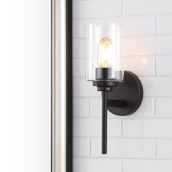 Gemma 13" Farmhouse Industrial Iron Cylinder LED Sconce