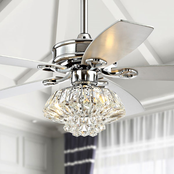 Turner 48" 3-Light Glam Crystal Drum LED Ceiling Fan With Remote