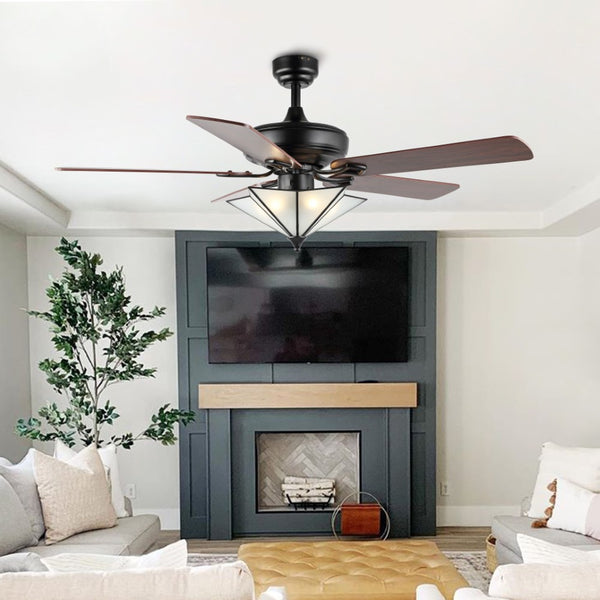 Connor 52" Farmhouse Rustic Iron Star Shade LED Ceiling Fan With Remote