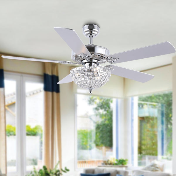 matrix 52" Glam Classic Crystal Dome Shade LED Ceiling Fan With Remote