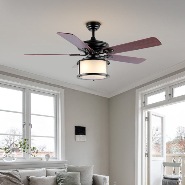 Wonline 52" Bohemian Farmhouse Iron LED CEILING FAN