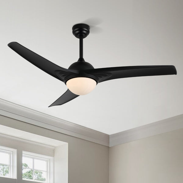 Horizon 52" Contemporary Industrial Iron/Plastic Mobile-App/Remote-Controlled 6-Speed Propeller Integrated LED Ceiling Fan