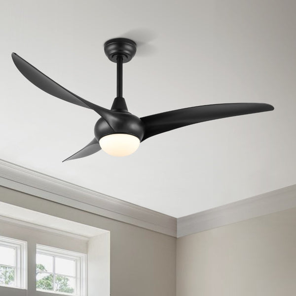 Parrot 52" Coastal Vintage Iron/Plastic Mobile-App/Remote-Controlled 6-Speed Retro Swirl Integrated LED Ceiling Fan