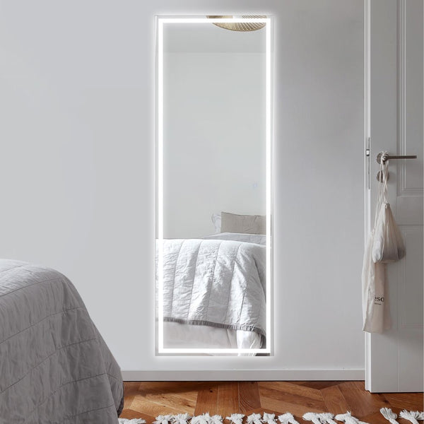 Remy Full-length Rectangular Frameless Anti-Fog Plug-in/Hardwire Aluminum Front-lit Tri-color LED Freestand/Hang Mirror with Smart Touch Control