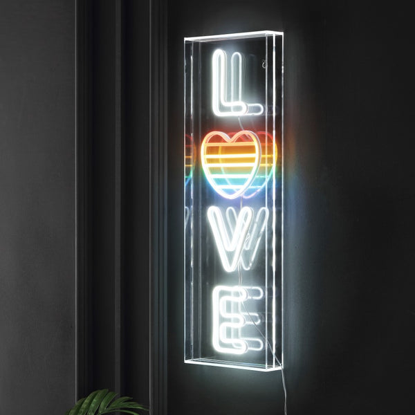 Accent LOVE Contemporary Glam Acrylic Box USB Operated LED Neon Light