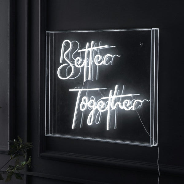 Teary Together Contemporary Glam Acrylic Box USB Operated LED Neon Light