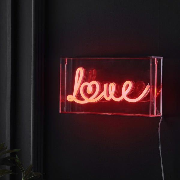 Neon  Love Contemporary Glam Acrylic Box USB Operated LED Neon Light