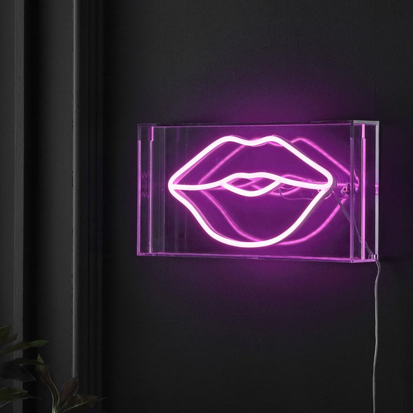 Buy Sign  FOR Lips Contemporary Glam Acrylic Box USB Operated LED Neon Light